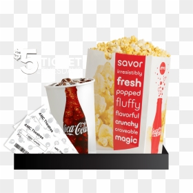 Amc Offers $5 Movie Tickets Through Oct - Large Amc Popcorn, HD Png Download - movie tickets png