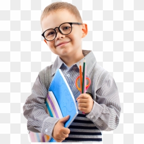 Little Boy Holding His School Materials - Transparent School Boy Png, Png Download - little boy png