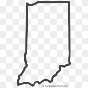 Free Indiana Outline With Home On Border, Cricut Or - Printable Outline Of Indiana, HD Png Download - indiana outline png