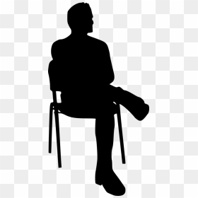 Sitting In Chair Silhouette - Chair Person Sitting Silhouette, HD Png Download - sitting silhouette png