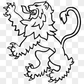 Heraldic Lion Rampant Svg - Rampant Lion Line Drawing, HD Png Download - glowing angel halo png