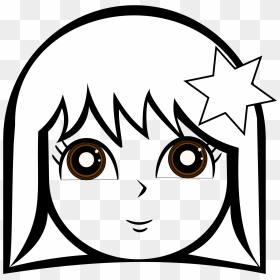 Girls Face Coloring Pages - Pretty Clipart Black And White, HD Png Download - girl face png