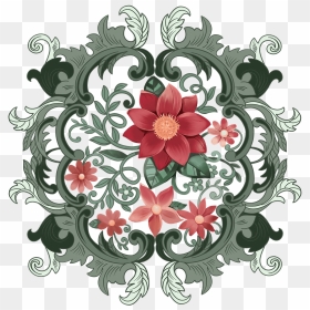 Red Flowers Ornament Clipart - Chrysanths, HD Png Download - red ornament png