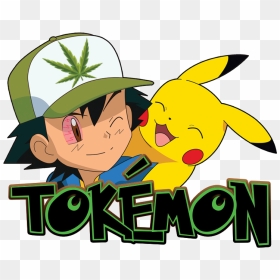 Ash And Pikachu Cartoon, HD Png Download - weed.png