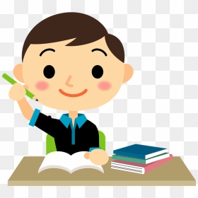 Little Boy Study Clipart - Boy Thinking Clipart, HD Png Download - little boy png