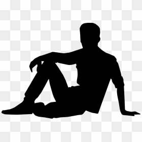 Silhouette Seated Man - Vector Man Sitting Silhouette, HD Png Download - silhouette man png