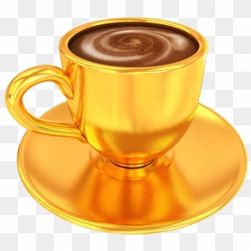 Doppio Coffee Cappuccino Cup Tea Golden In Clipart - Golden Tea Cup With Tea, HD Png Download - cup of coffee png