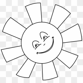 Sun Line Art Free Vector / 4vector - Солнышко Трафарет, HD Png Download - sun vector png