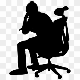 Sitting Silhouette Office Chair, HD Png Download - sitting silhouette png