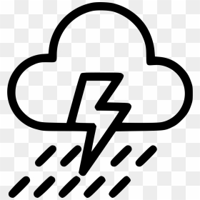 Weather Thunder Cloud Rain Cloudy Lightning - Cloud With Rain And Lightning Symbol, HD Png Download - thunder lightning png