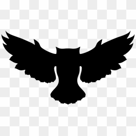 Owl Wings Spread Silhouette - Owl Silhouette, HD Png Download - birds silhouette png