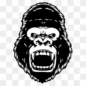 Logo Gorilla Invert - Gorilla Logo Face, HD Png Download - gorilla face png