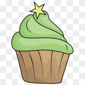 Green Cupcake Clipart, HD Png Download - cupcake clipart png
