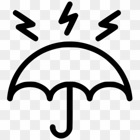 Umbrella Rainfall Thunder Lightning Protection Safety - Lightning Protection Icon, HD Png Download - thunder lightning png