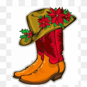 Old West Christmas Party Clipart , Png Download - Cowboy Boot Christmas Clip Art, Transparent Png - christmas party png