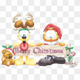 Garfield Christmas Banner Men"s Regular Fit T Shirt - Merry Christmas Garfield, HD Png Download - merry christmas banner png