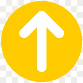 A Round Yellow Disc, With Embedded Up Arrow - Sign, HD Png Download - circle arrow png