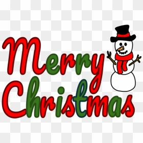 Merry Christmas Banner, Red And Green Lettering, Snowman, HD Png Download - merry christmas banner png