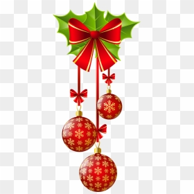 And Balls Ornament Bow Decoration Christmas Red Clipart - Christmas Clipart Ornaments, HD Png Download - red ornament png