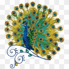 Stitch Quilling Peacock Transprent Png Free Download - Peacock Embroidery Png, Transparent Png - peacock leaf png