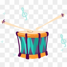 Instrument Clipart Hand Drum - Drum Cartoon, HD Png Download - indian music instruments png