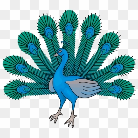 Heraldic Peacock Clipart - Pavão Clipart, HD Png Download - peacock leaf png