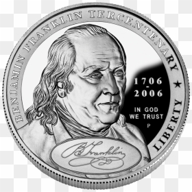 2006 Benjamin Franklin Founding Father Silver Dollar - Benjamin Franklin Founding Father Silver Dollar, HD Png Download - money .png