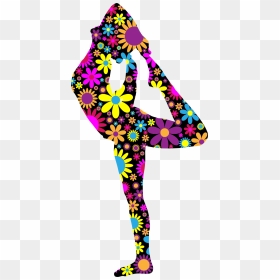 Floral Female Yoga Pose Silhouette 3 Clip Arts - Female Yoga Pose Clipart, HD Png Download - yogi png