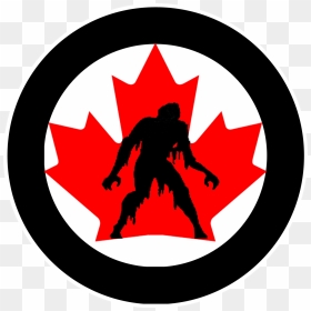 The Badge Shows The Zombie Silhouette From The Arms - Canadian Flag Poster, HD Png Download - zombie silhouette png