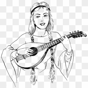 Lute Drawing, HD Png Download - indian music instruments png