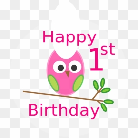 One Clipart Number 1st - 1st Birthday Clipart Girl, HD Png Download - 1st number png