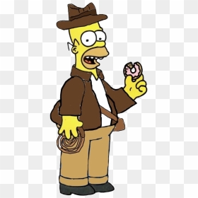 Indiana Jones Clipart Peter Griffin - Homer Simpson Eating A Donut, HD Png Download - indiana outline png