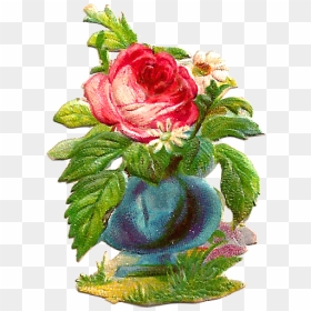 Rose, HD Png Download - beautiful flower vase with flowers png