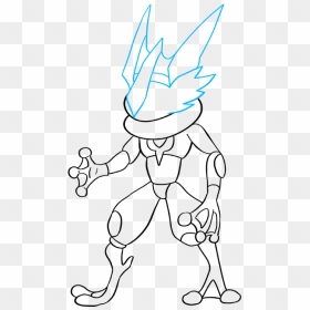 How To Draw Ash-greninja From Pokémon - Ash Greninja Easy Drawing, HD Png Download - ash greninja png