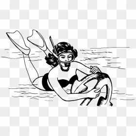 Scuba Diver 2 Clip Arts - Scuba Diver Cartoon Drawing, HD Png Download - scuba diver png