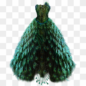 Dress Peacock Clipart - Peacock Gown Dress, HD Png Download - peacock clipart png