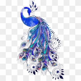 Peacock Watercolor Sublimation Transfer - Peacock Painting On Wall, HD Png Download - peacock leaf png
