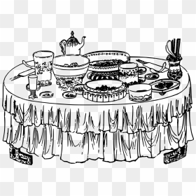 Table With Food Drawing, HD Png Download - buffet png