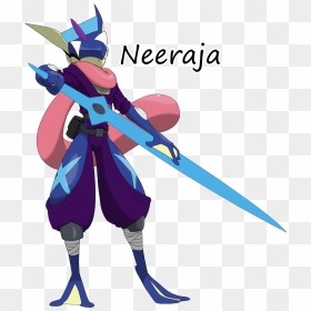 Neeraja Cluedfin species - Greninja With A Sword, HD Png Download - ash greninja png