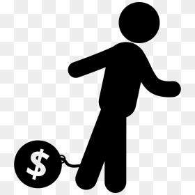 Prisoner Man With Money Fetter And Ball - Money On People Silhouette, HD Png Download - prisoner png