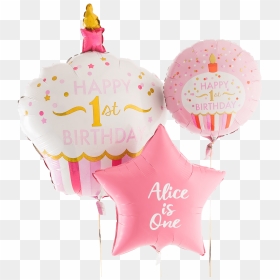 1st Birthday Pink Cupcake Supershape - Personalised Birthday Balloons Png, Transparent Png - 1st birthday png pink