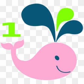 Transparent 1st Birthday Png - Whale With Water Silhouette, Png Download - 1st birthday png pink