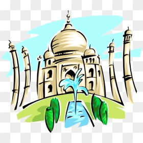 Vector Illustration Of Taj Mahal Marble Mausoleum On - Taj Mahal Clipart Png, Transparent Png - taj mahal icon png