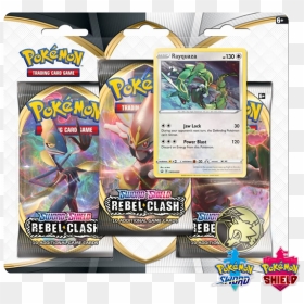 Rebel Clash 3x Booster Pack - Sword And Shield Rebel Clash, HD Png Download - pokemon card back png