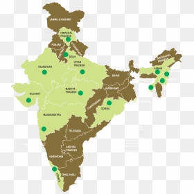 Haryana In India Map Clipart , Png Download - Bamboo Production In India, Transparent Png - india map png image