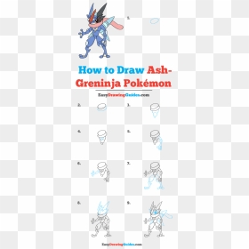 Pokemon Greninja Drawing Step By Step, HD Png Download - ash greninja png