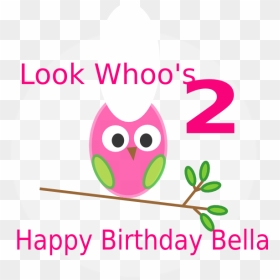 Owl 2nd Birthday Clip Art - Happy 1st Birthday Girl Clipart, HD Png Download - 1st birthday png pink