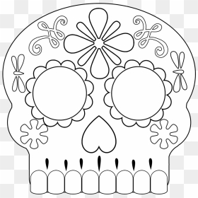 Sugar Skull Mask Template Printable, HD Png Download - day of the dead png