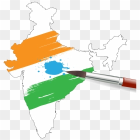 Painting Clipart Creative Art - Map Of India Painting, HD Png Download - india map png image