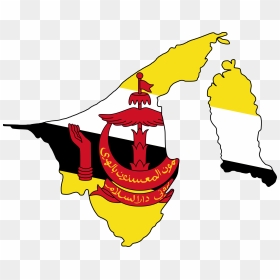 Brunei Flag Map Large Map - Brunei Flag Map, HD Png Download - map image png